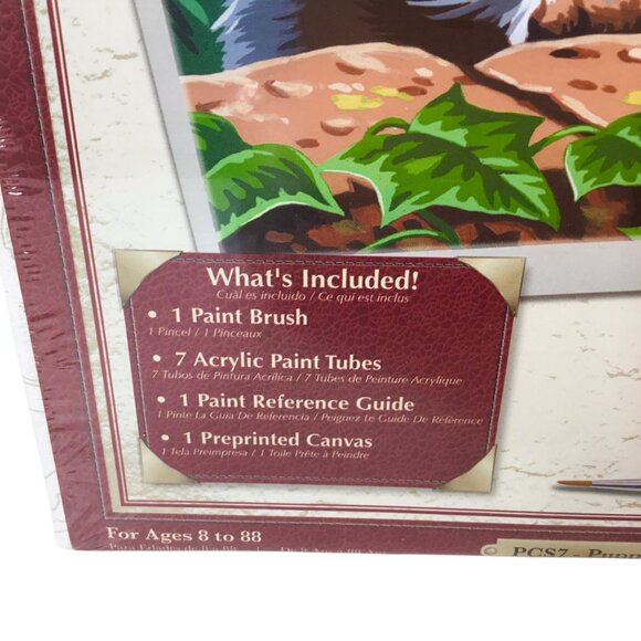 Paint by Number NEW Royal & Langnickel Puppy & Flowers PCS7 Canvas Acrylic Tubes - Picture 4 of 9